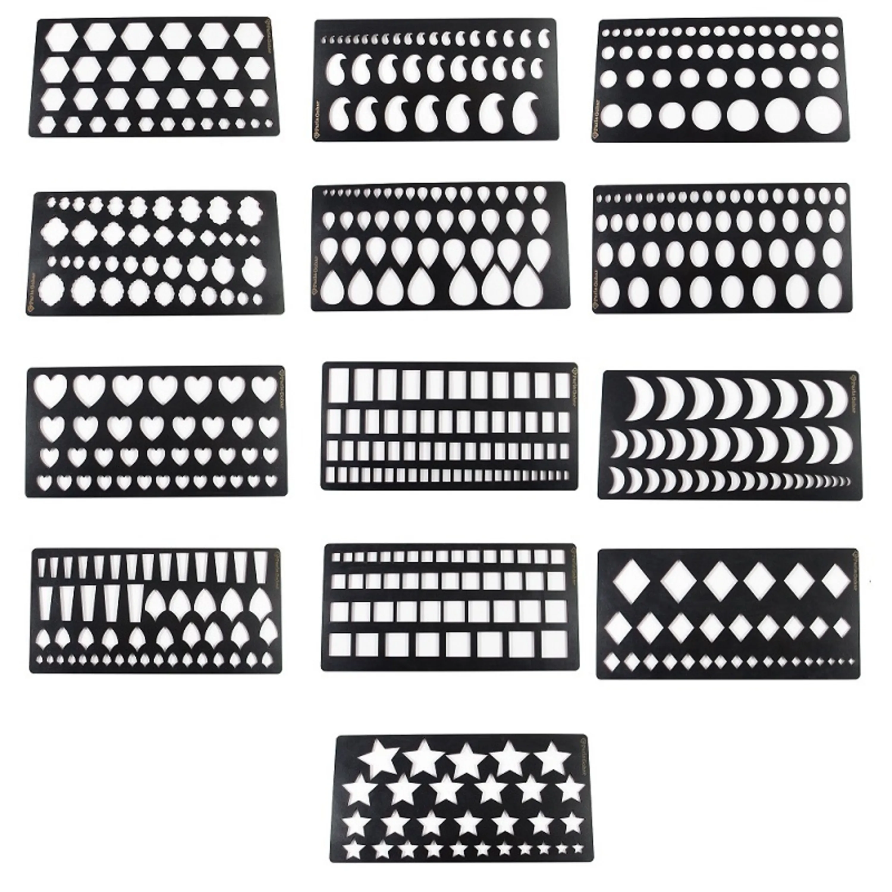 شابلون گوهر تراشی مجموعه 14 عددی کد 2255